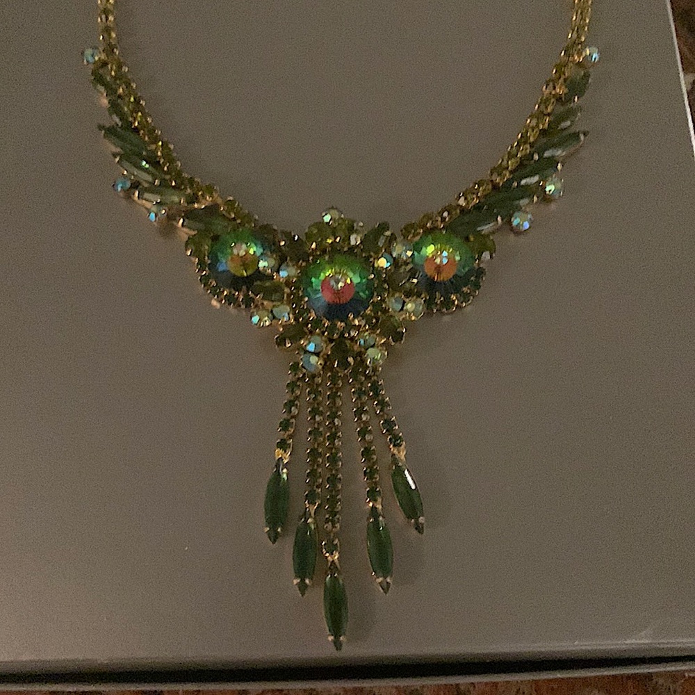 Spectacular green watermelon margarita parure from Juliana D & E 1964.